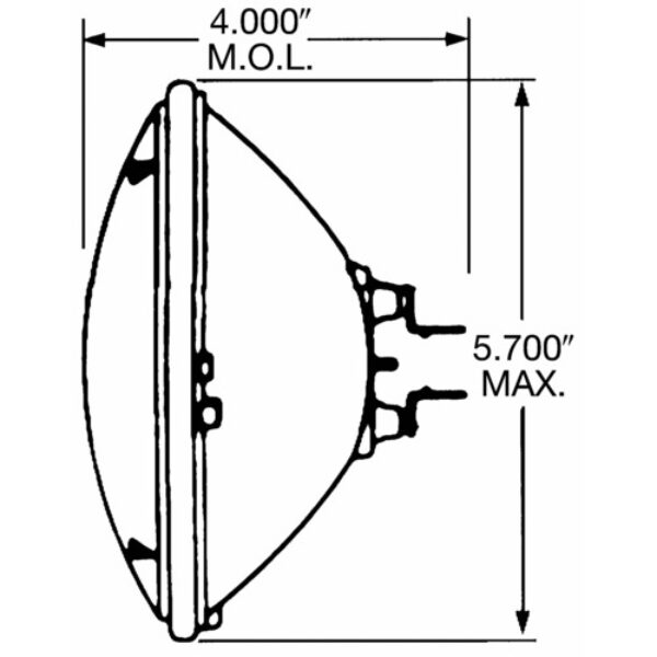 Sealed beam koplamp halogeen dimlicht 1958-1996