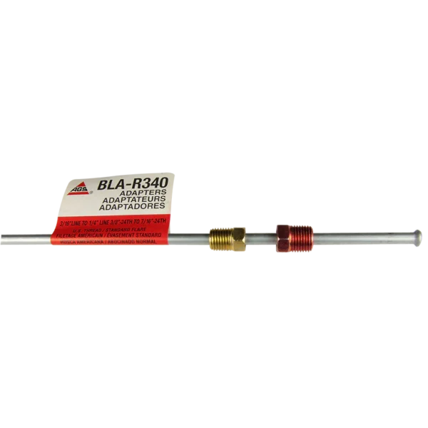 Steel Brake Line Adapter, 3/16" x 8" (3/8-24 Inverted)(7/16-24 Inverted)