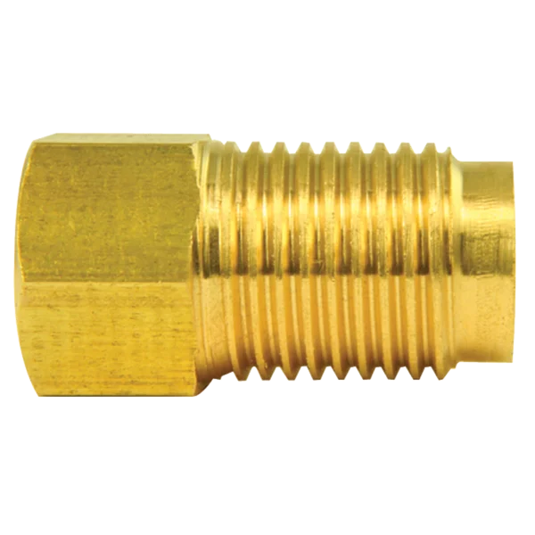 Brass Adapter, Female(3/8-24 Inverted), Male(1/2-20 Inverted)