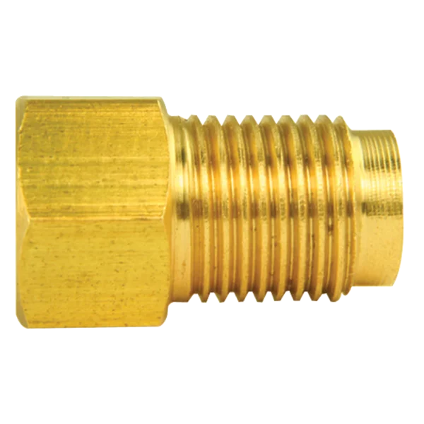 Brass Adapter, Female(3/8-24 Inverted), Male(7/16-24 Inverted)
