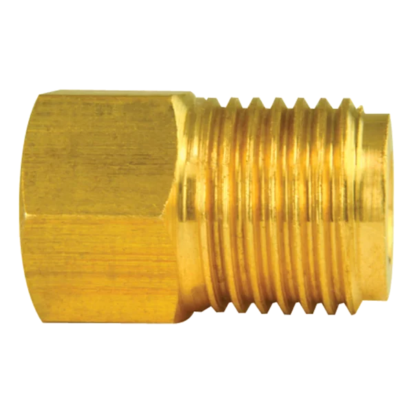 Brass Adapter, Female(7/16-24 Inverted), Male(9/16-18 Inverted)