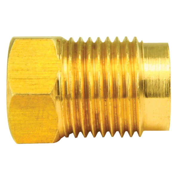 Brass Adapter, Female(3/8-24 Inverted), Male(9/16-20 Inverted)