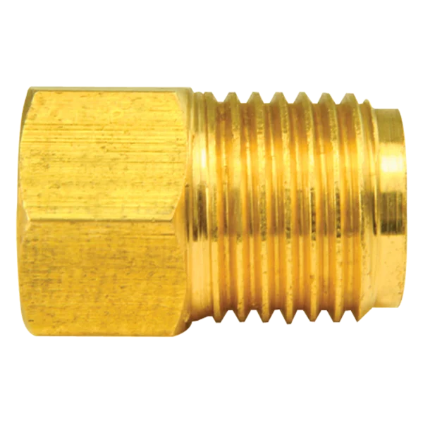 Brass Adapter, Female(3/8-24 Inverted), Male(9/16-18 Inverted)